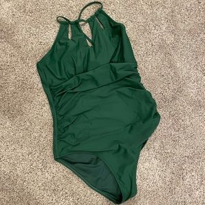 One piece green swimsuit